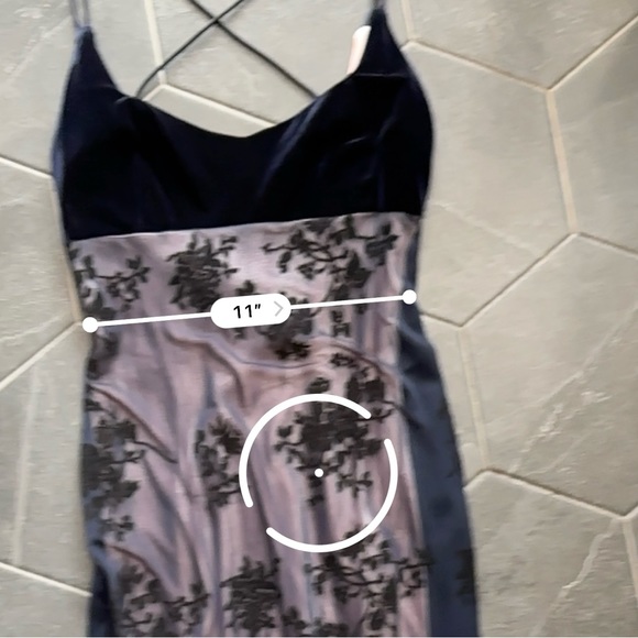 VTG 80s 90s Pink w/ Mesh Overlay Floral Burnout Empire Waist Formal Prom Dress - Picture 11 of 11